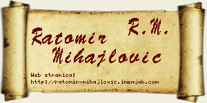 Ratomir Mihajlović vizit kartica